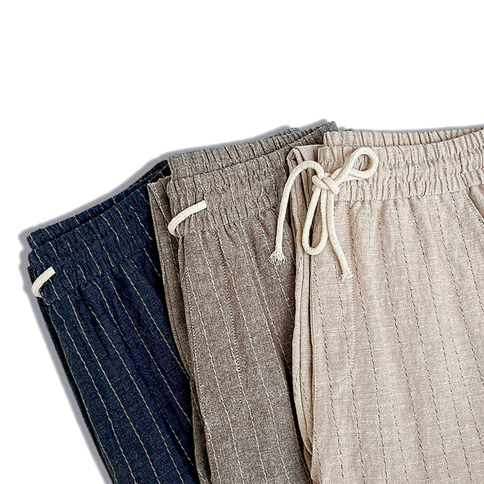 Calça de Linho Masculina Listrada Forllini