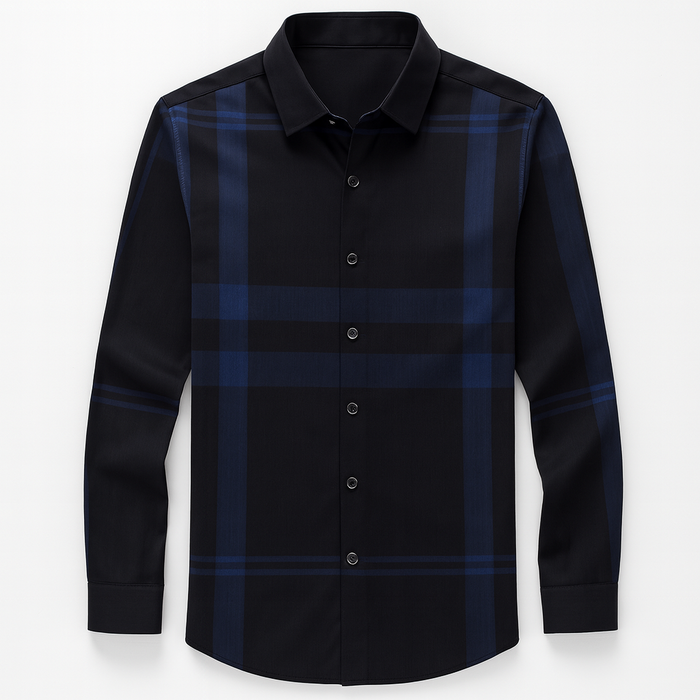 Camisa Social de Seda Xadrez Forllini