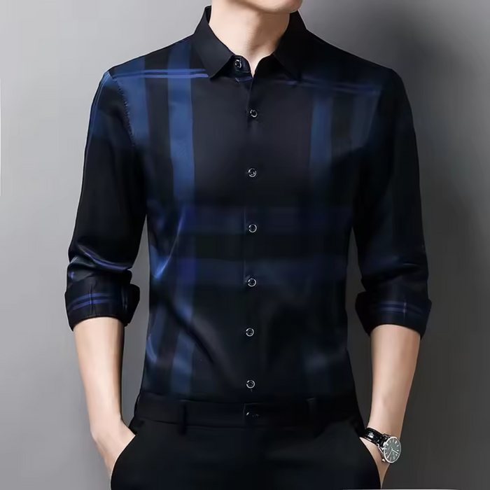 Camisa Social de Seda Xadrez Forllini