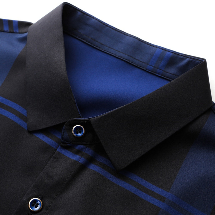 Camisa Social de Seda Xadrez Forllini
