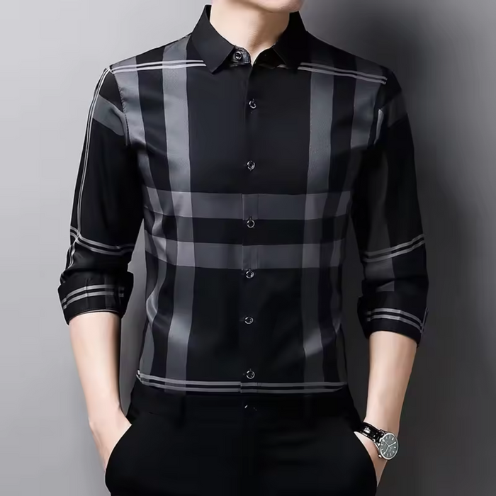 Camisa Social de Seda Xadrez Forllini